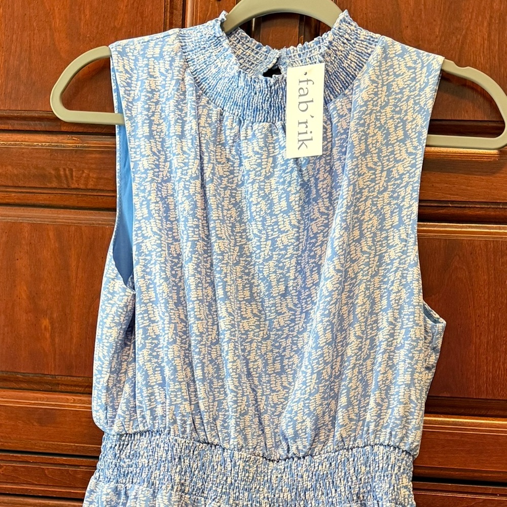 fab'rik Light Blue Textured Blouse